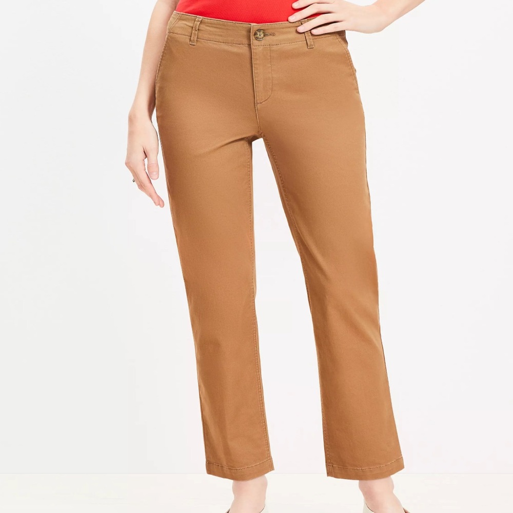 Loft ladies Monroe slim chinos Tan Pants (curvy fit) - Picture 2 of 8